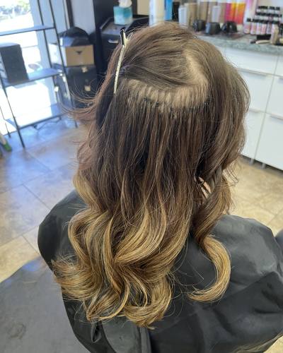 Bond rows at the top with the finished extension length blended below